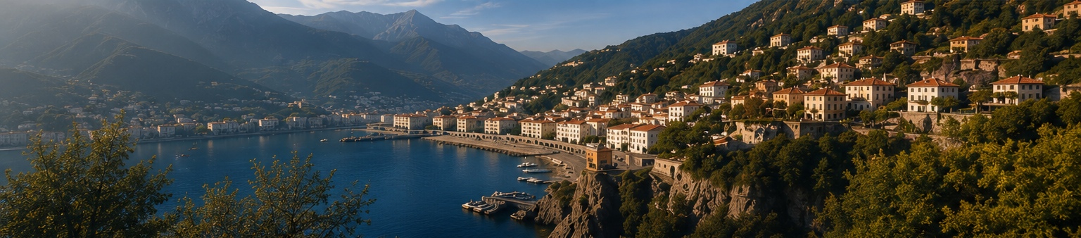 Coastal town overlooking the water